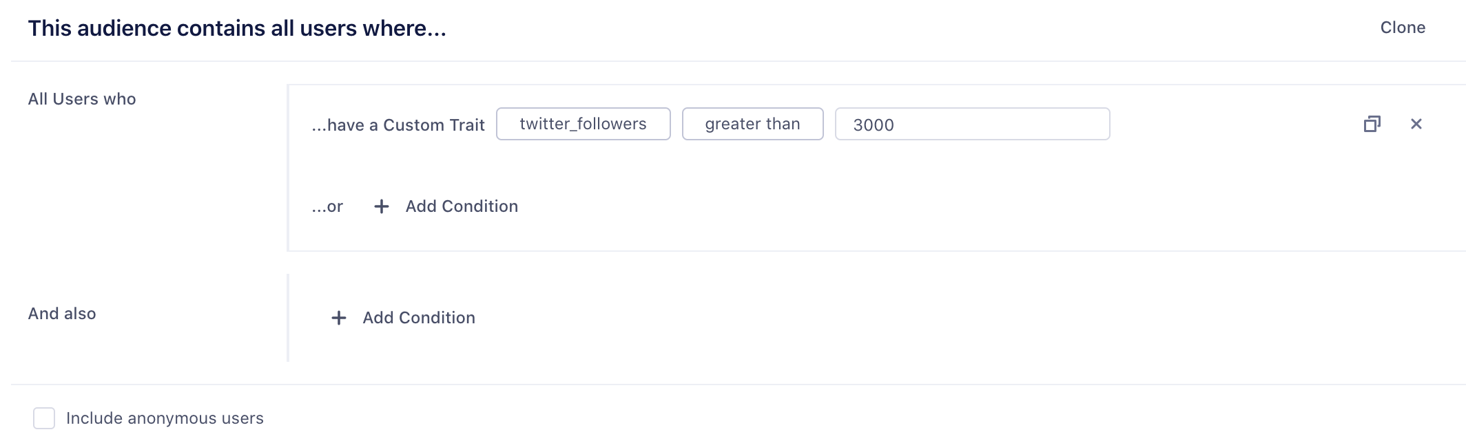 Creating a Personas Audience from a computed trait based on the user's number of Twitter followers