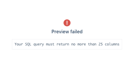 An example of a maximum columns error